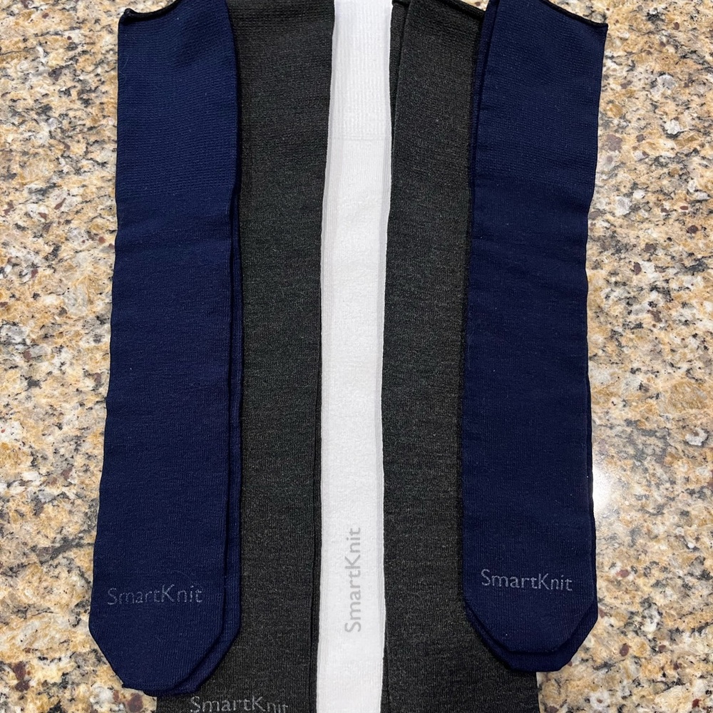 SmartKnit Compression Socks - Navy, Black, and White